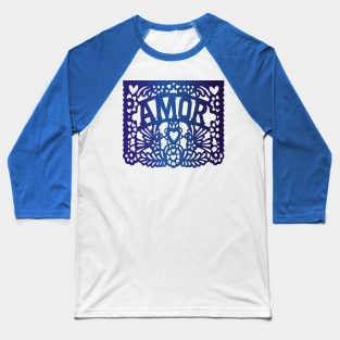 Blue LOVE mexican deco Baseball T-Shirt